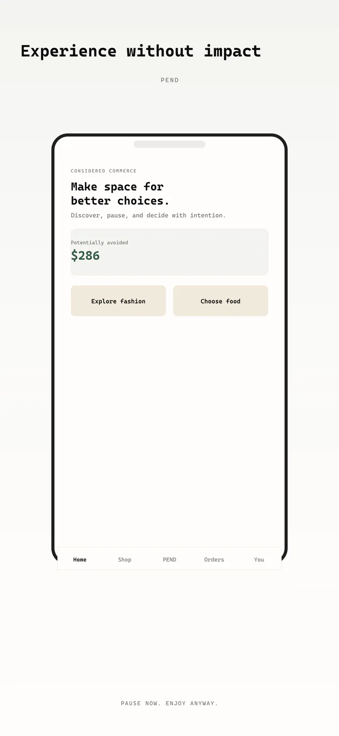 PEND app screen